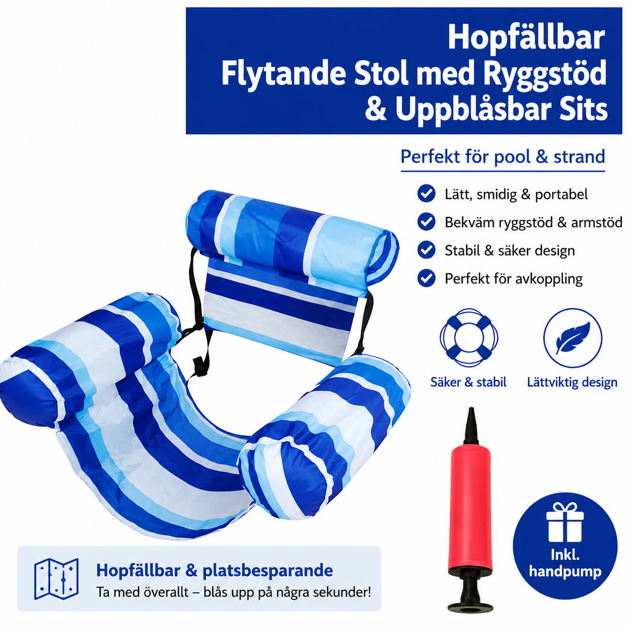 Flytande Stol med Ryggstöd – Maximal Komfort i Vattnet