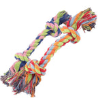 Pet Dog Braided Cotton Rope Bite-resistant Double Knot Dog Chew Toys