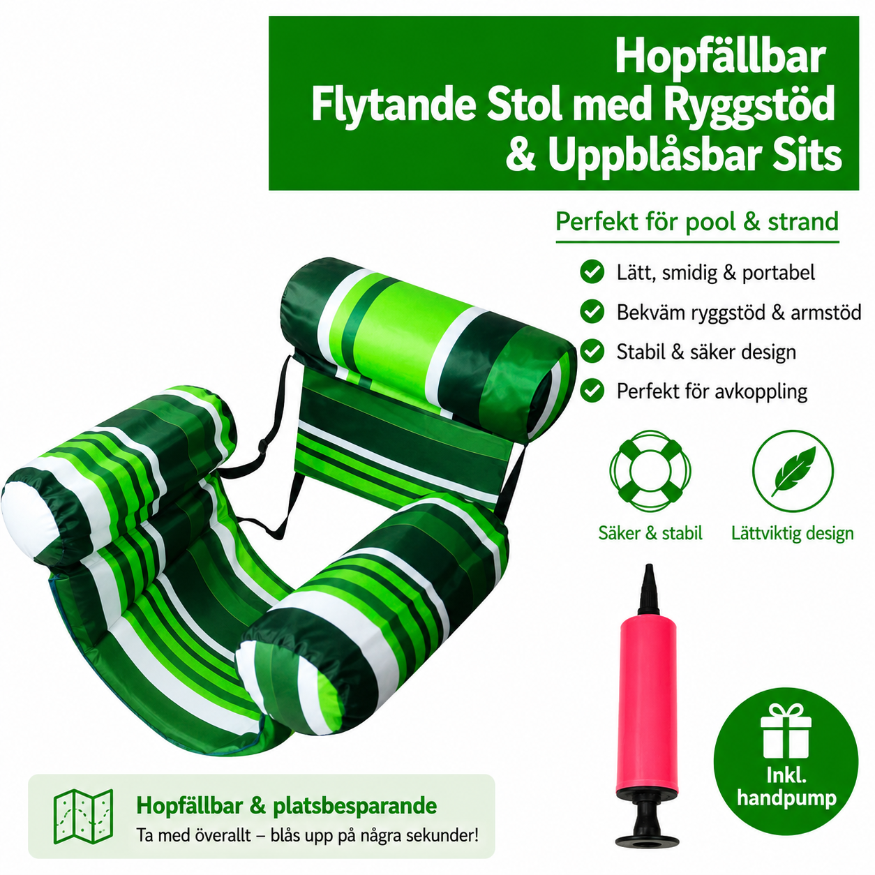 Flytande Stol med Ryggstöd – Maximal Komfort i Vattnet