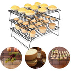 3-Layer Baking Cooling Rack Stackable Bread Cake Cooling Rack Net Mat