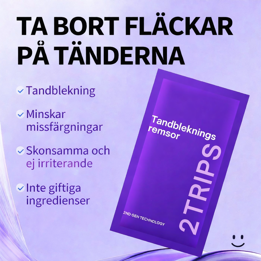 Lila Tandblekningsremsor – Fräsch Andedräkt & Vitare Tänder