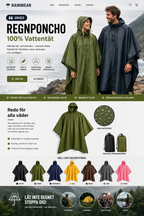 🌧️ Regnponcho med huva – Vattentät & Multifunktionell