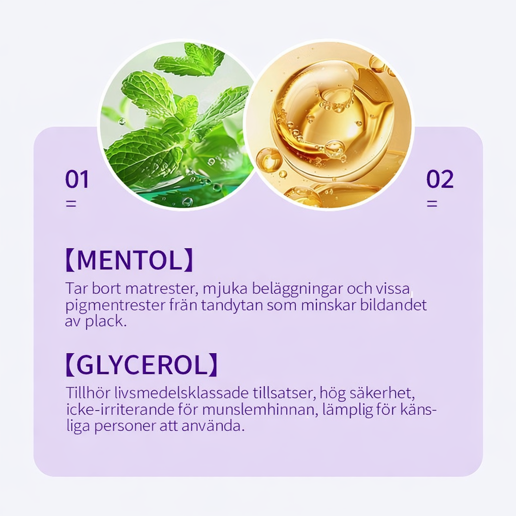 Lila Tandblekningsremsor – Fräsch Andedräkt & Vitare Tänder