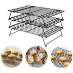3-Layer Baking Cooling Rack Stackable Bread Cake Cooling Rack Net Mat