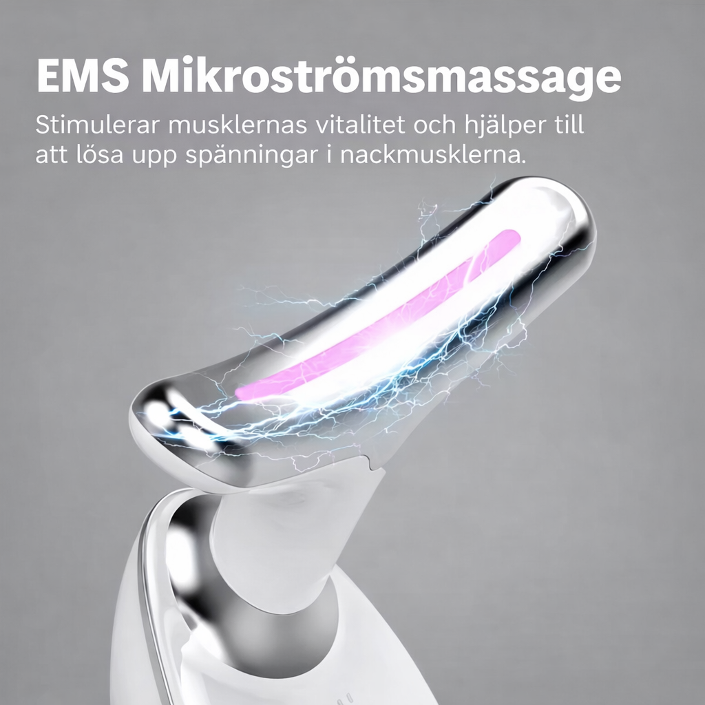 EMS Ansikts- och Halslyftapparat med LED-ljusterapi – för fastare hud, minskad dubbelhaka och anti-age-effekt