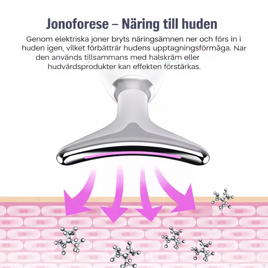 EMS Ansikts- och Halslyftapparat med LED-ljusterapi – för fastare hud, minskad dubbelhaka och anti-age-effekt