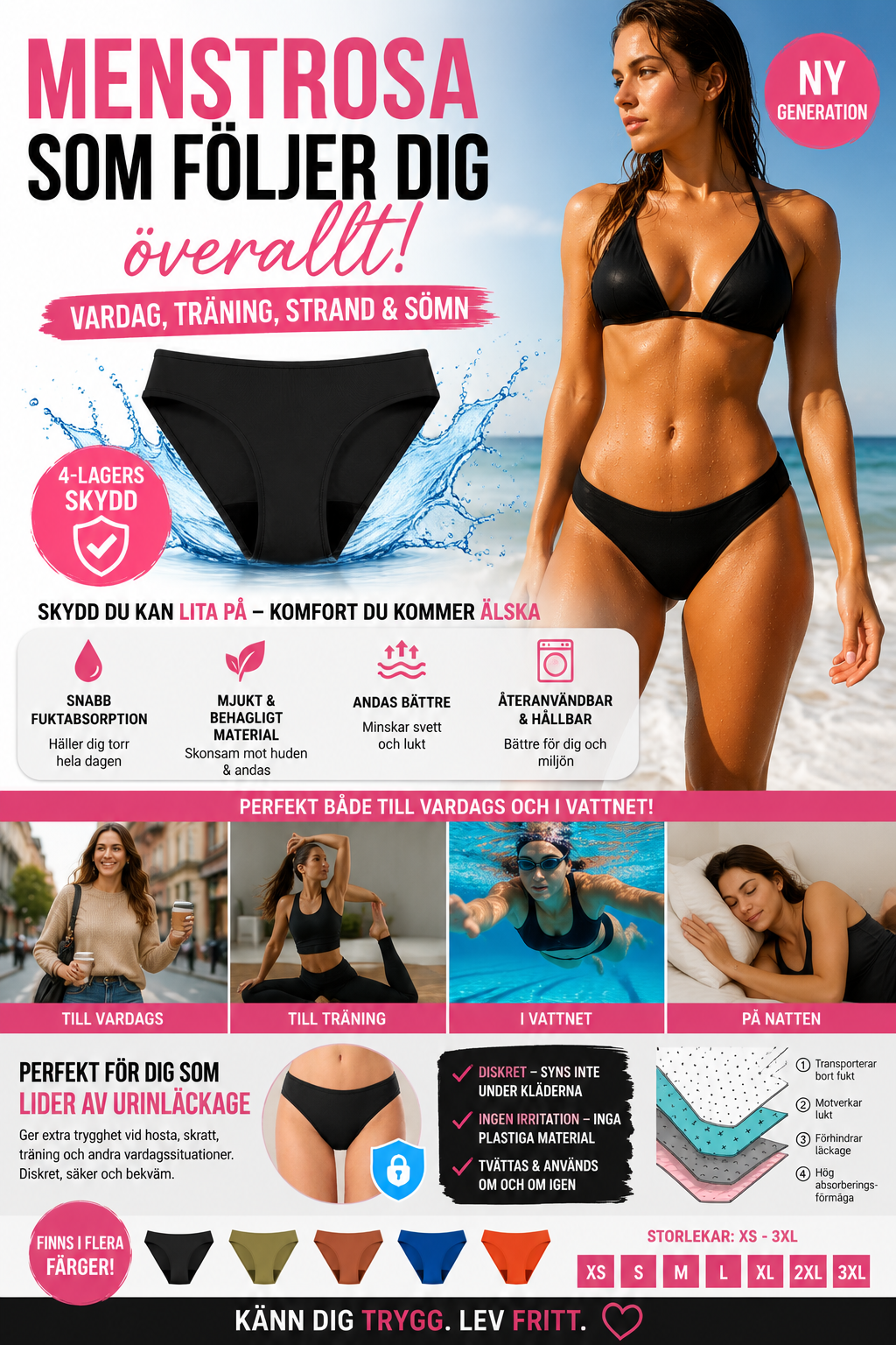 Menstrosa/Bikinitrosa – Trygghet i vardagen och i vattnet