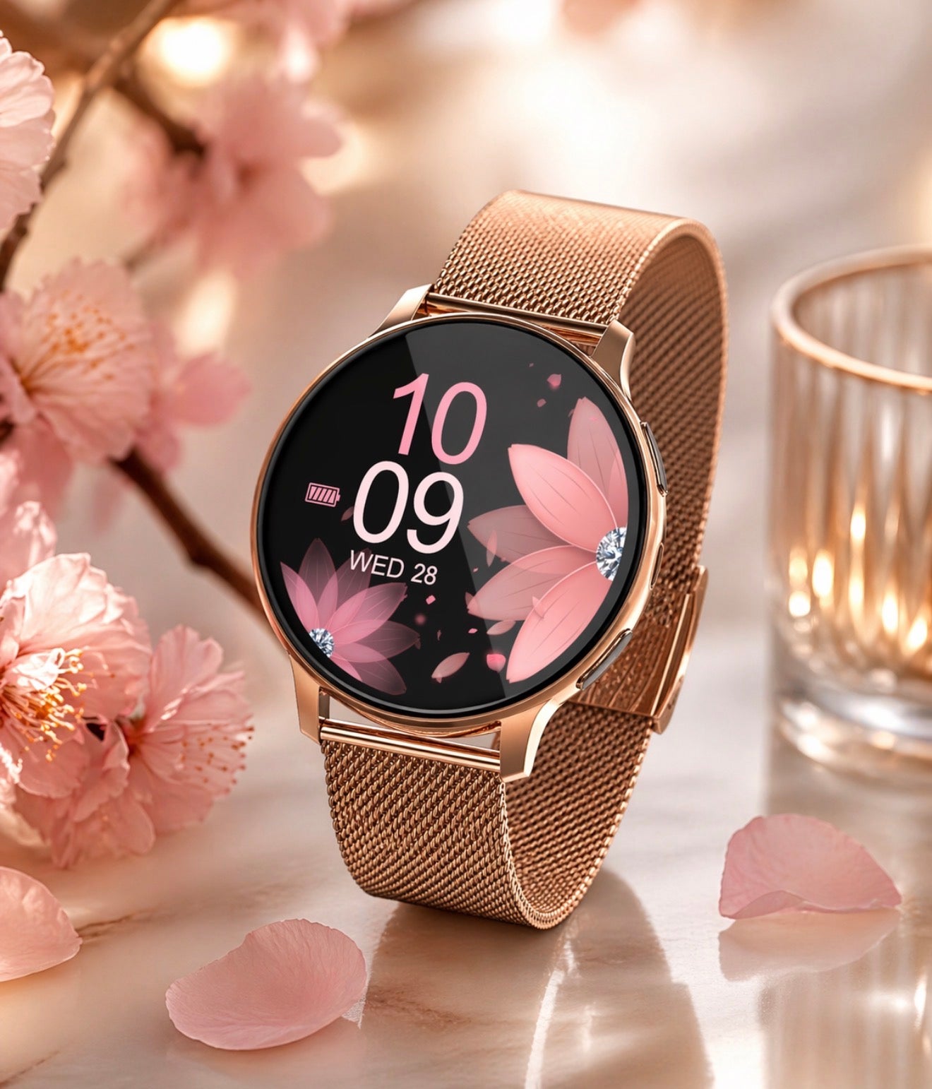 Stilren smartwatch som kombinerar funktion, hälsa och bekvämlighet – direkt på din handled.