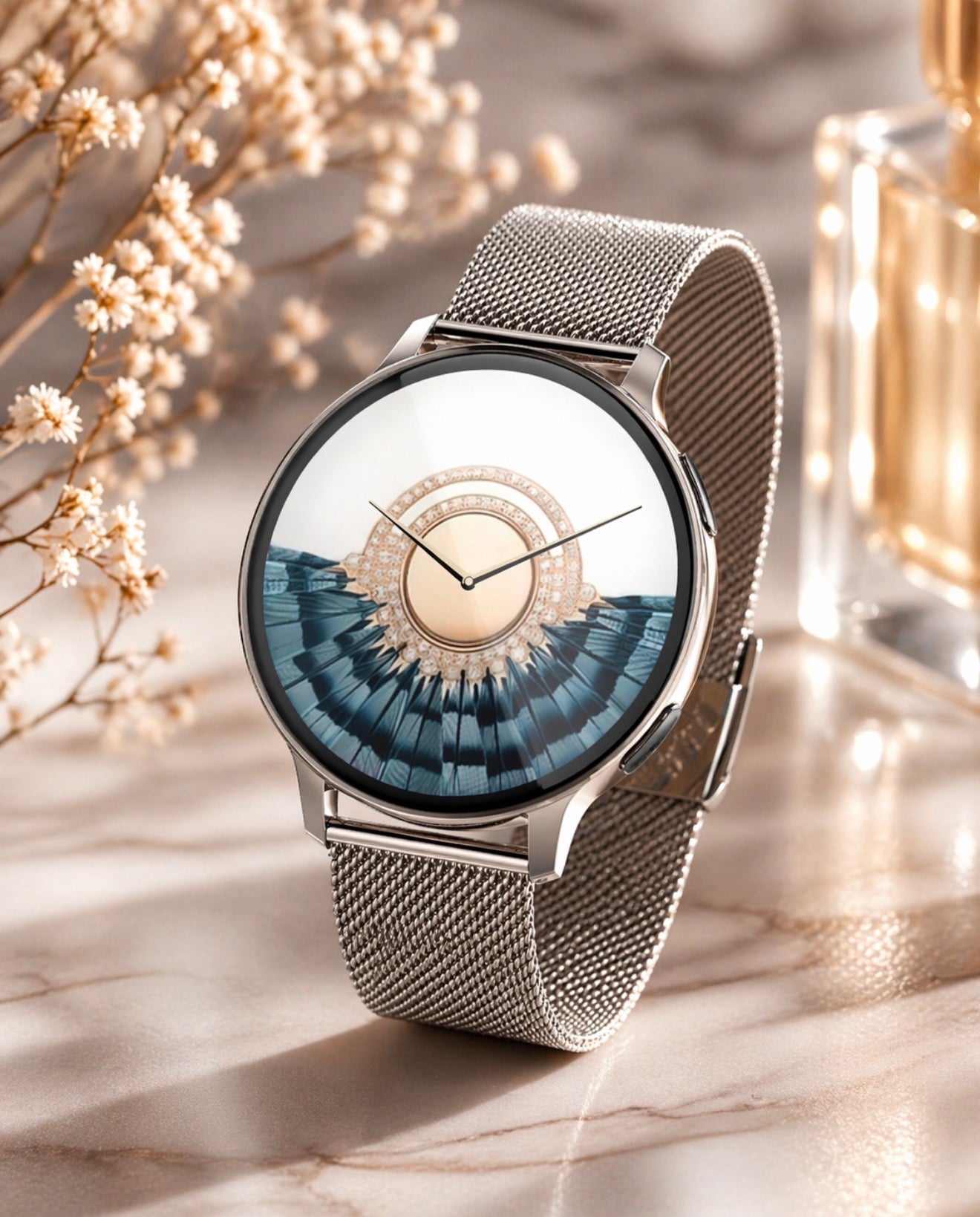 Stilren smartwatch som kombinerar funktion, hälsa och bekvämlighet – direkt på din handled.