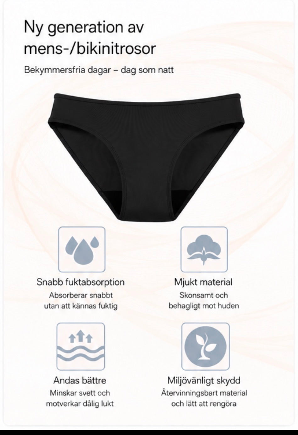 Menstrosa/Bikinitrosa – Trygghet i vardagen och i vattnet