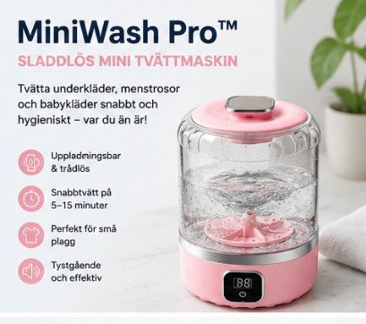 🧺 MiniWash Pro™ – Sladdlös Mini Tvättmaskin