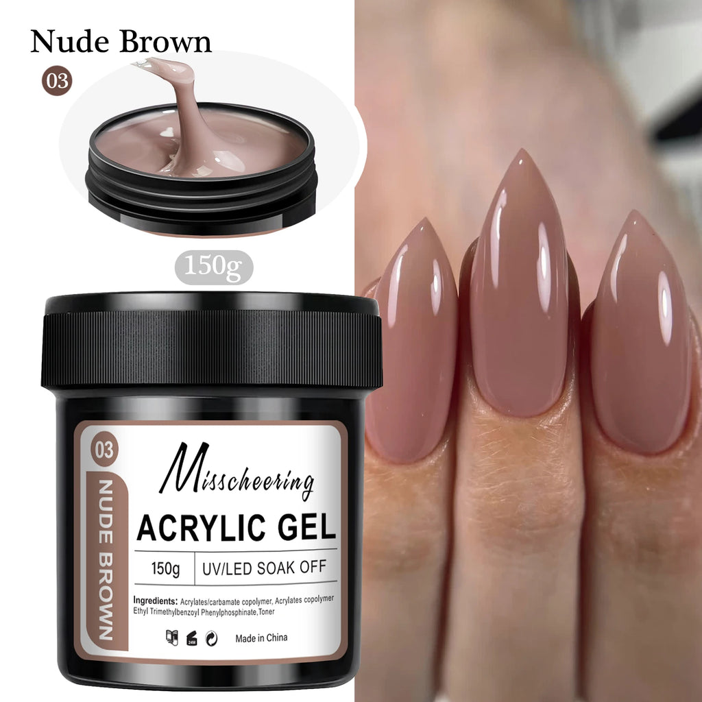 Nagelförlängningsgelé 150g– vit, ljusrosa akryl nagelkonst UV/LED-gel