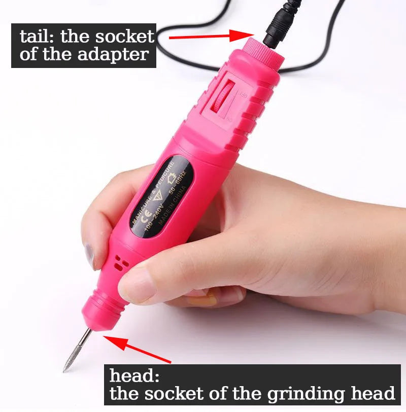 LULAA Electric Nail Sander Nail Drill Machine Grinder Nail Removal Exfoliating Polishing Tool Pedicure Machine Adapter