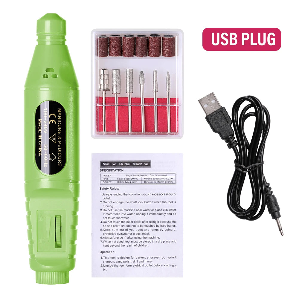 LULAA Electric Nail Sander Nail Drill Machine Grinder Nail Removal Exfoliating Polishing Tool Pedicure Machine Adapter