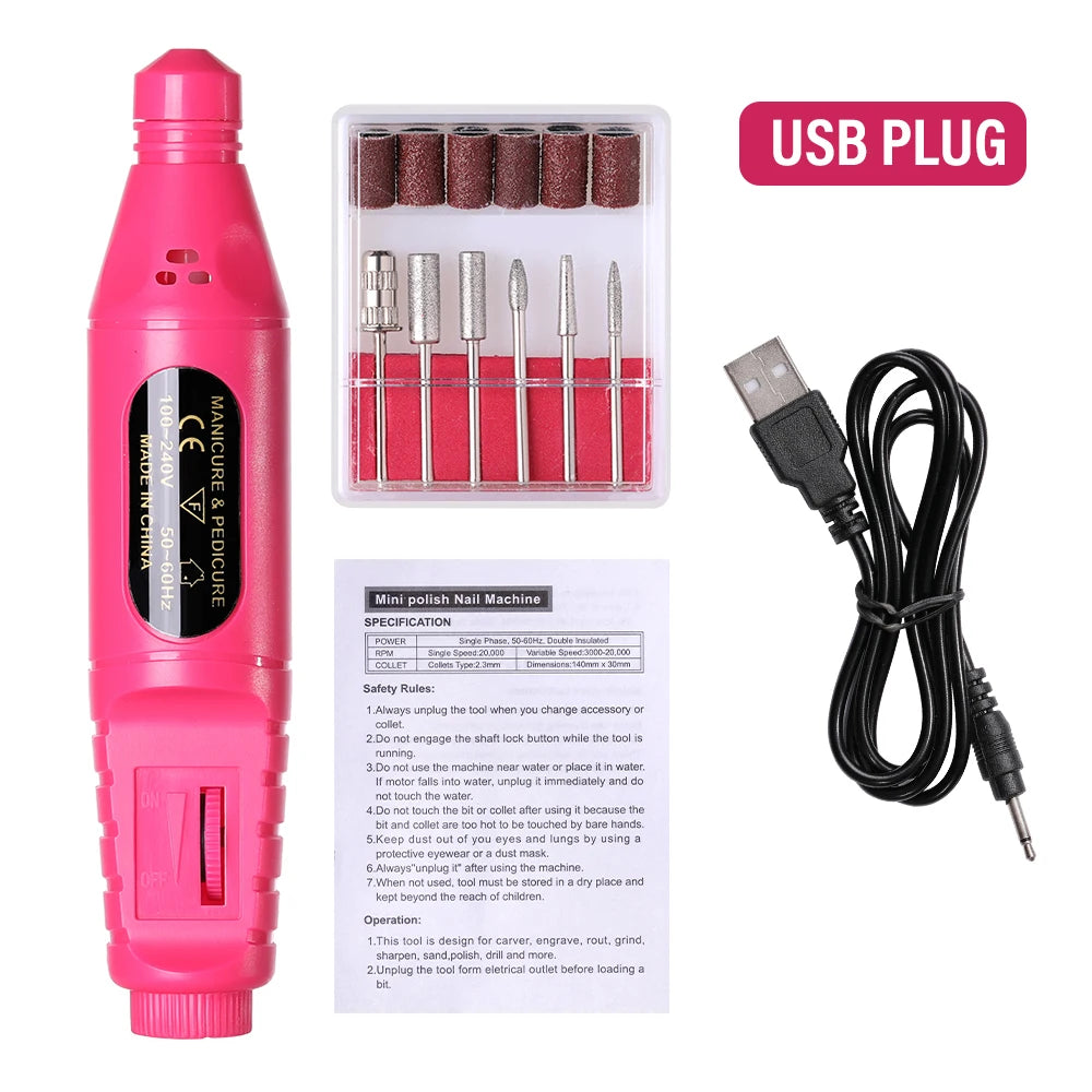 LULAA Electric Nail Sander Nail Drill Machine Grinder Nail Removal Exfoliating Polishing Tool Pedicure Machine Adapter