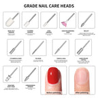Portable Wireless Nail Drill Machine Rechargeable 15000 RPM Manicure Polisher with 11pcs Durable Grinding Heads & Sand Rings Set