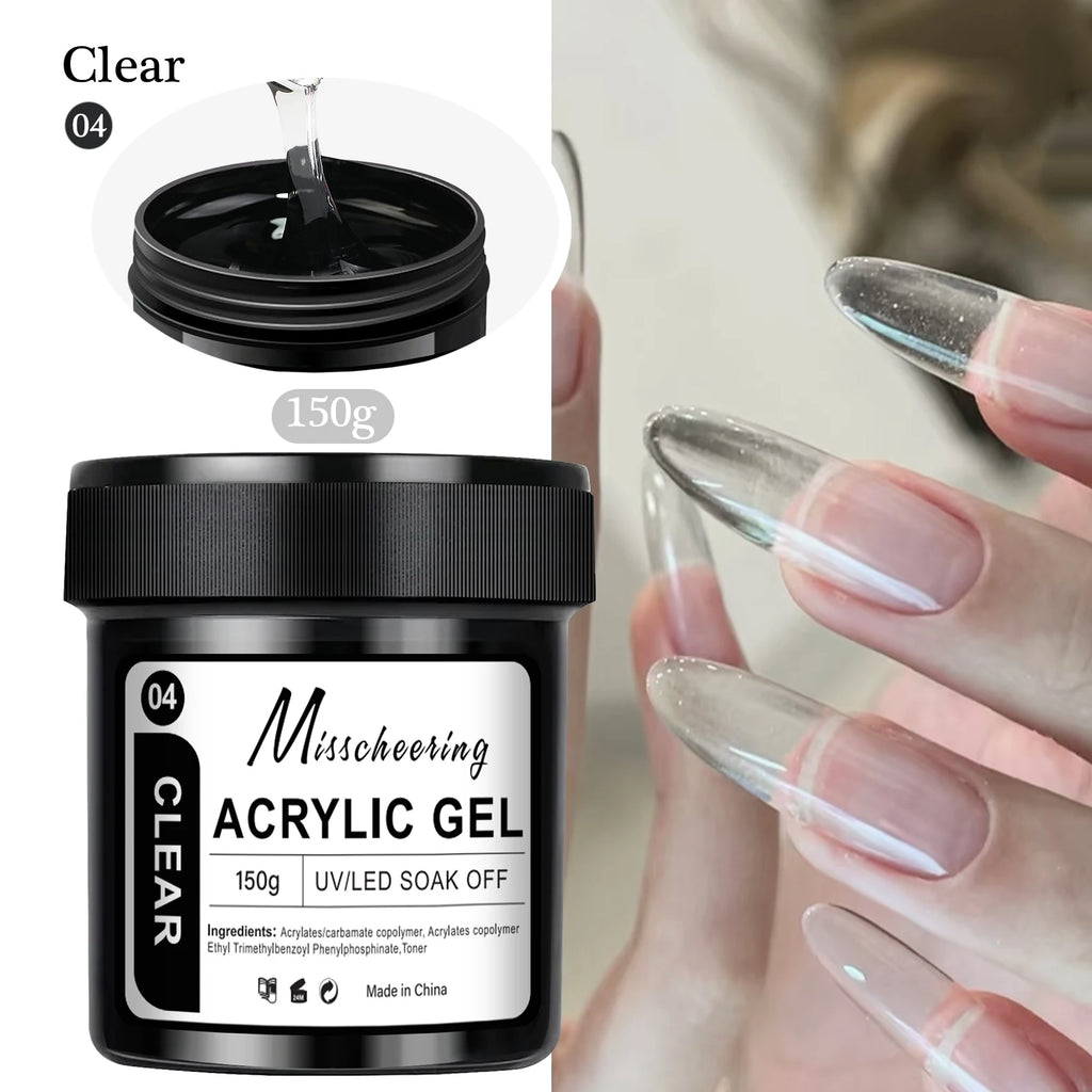 Nagelförlängningsgelé 150g– vit, ljusrosa akryl nagelkonst UV/LED-gel