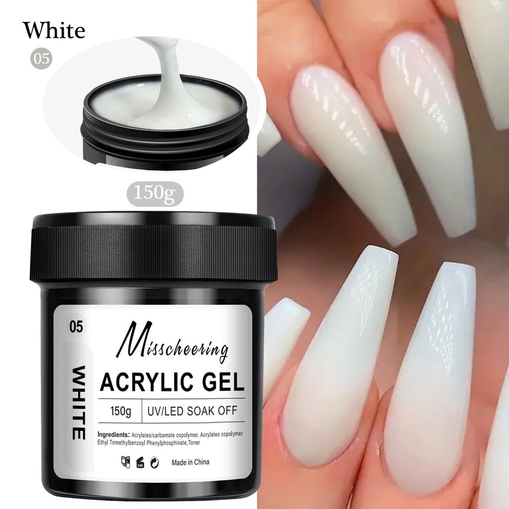 Nagelförlängningsgelé 150g– vit, ljusrosa akryl nagelkonst UV/LED-gel