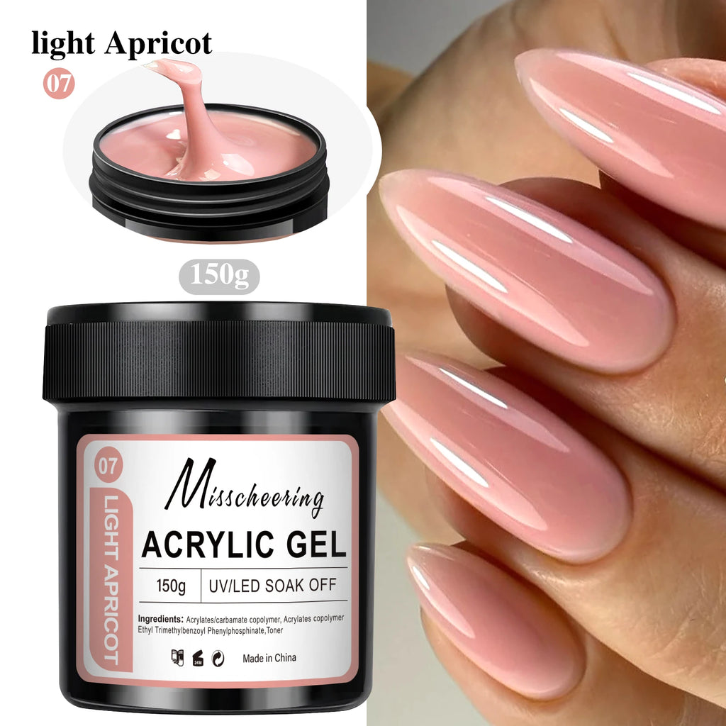 Nagelförlängningsgelé 150g– vit, ljusrosa akryl nagelkonst UV/LED-gel